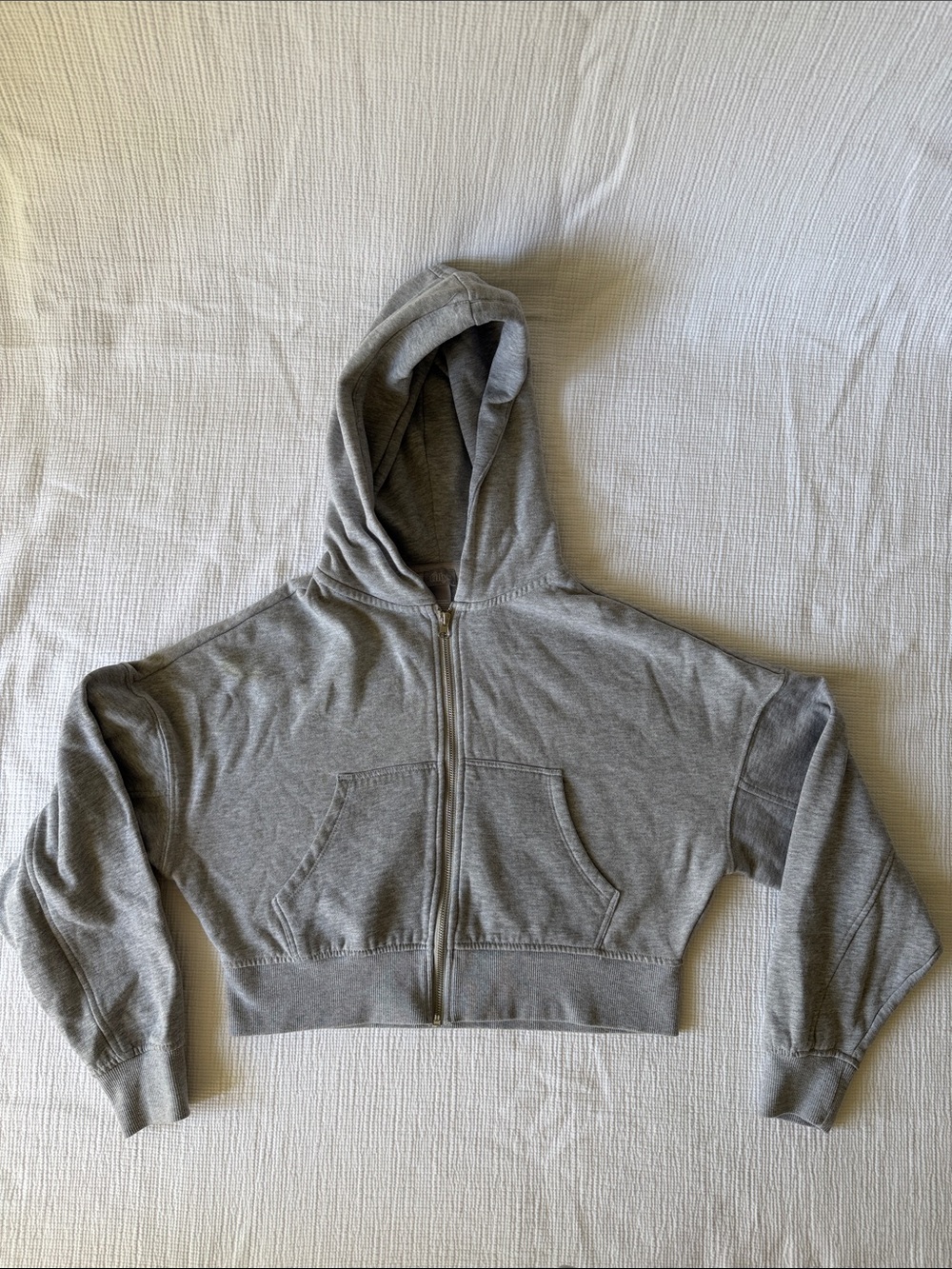 Tilly's Girls Gray Cropped Zip Hoodie
